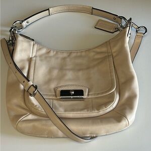 EUC Coach Kristin Hobo Bag Champagne Leather Shoulder Bag Like New #M1275-F22306